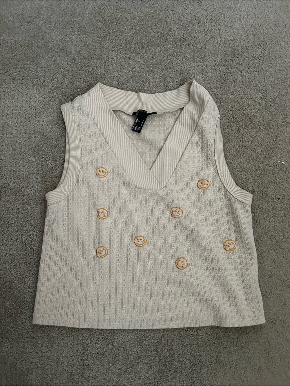 Smiley Face V-Neck Sweater Style Tank